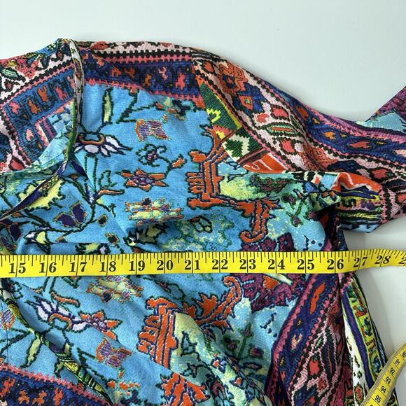 Ivy Jane Blouse Womens Large Multicolor Flowy Boxy Boho Peasant Tunic - Picture 8 of 10